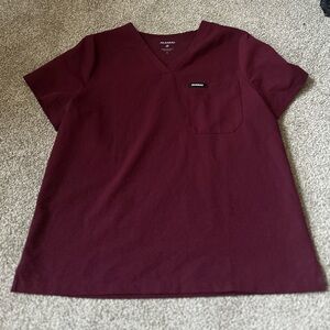 Jaanuu Burgundy Scrub Top